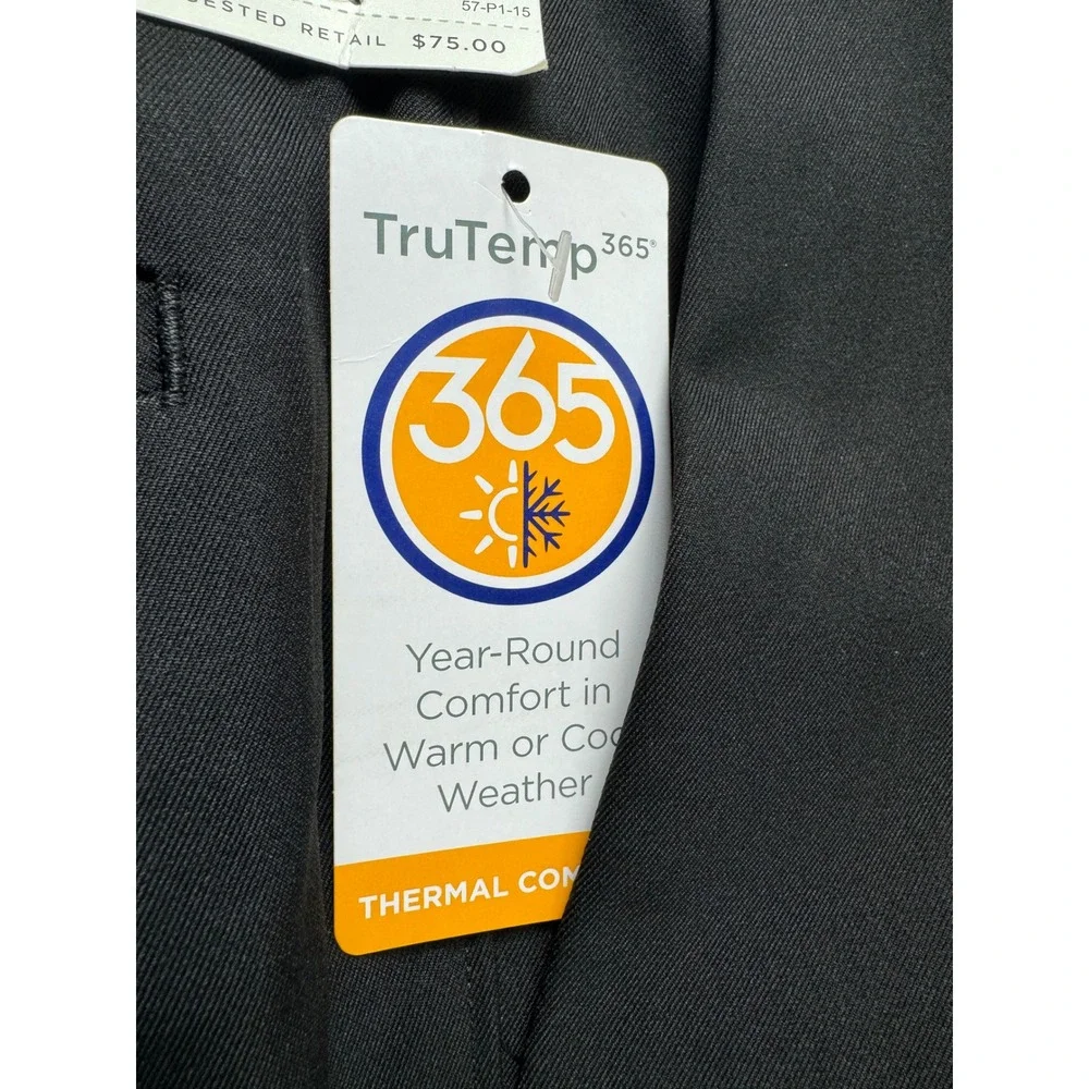 Haggar Mens 365 Modern Flex Pant Black Straight‎ Fit 42W X 30L Gabardine